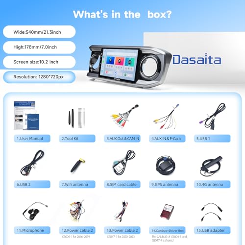 Dasaita 8GB+256GB Head Unit for Toyota Tacoma 2016-2023 - image 9