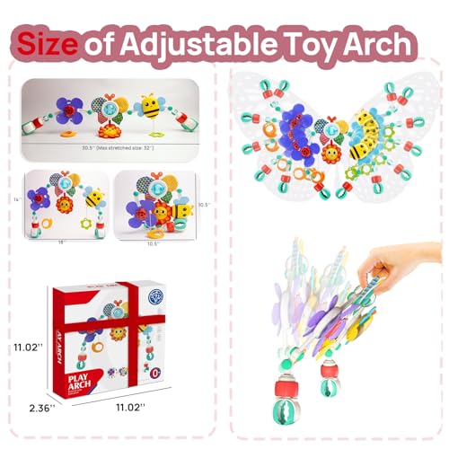 UTOPLIKEY Baby Activity Arch Toy Bar for Stroller, Bassinets and Car Seat, Adjustable Crib Toys Hanging Attachment, Sensory Development Toys with Rattles by UTOPLIKEY - Image 6