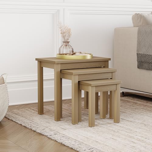 Vida Designs Oakridge Tables gigognes, Bois, chêne