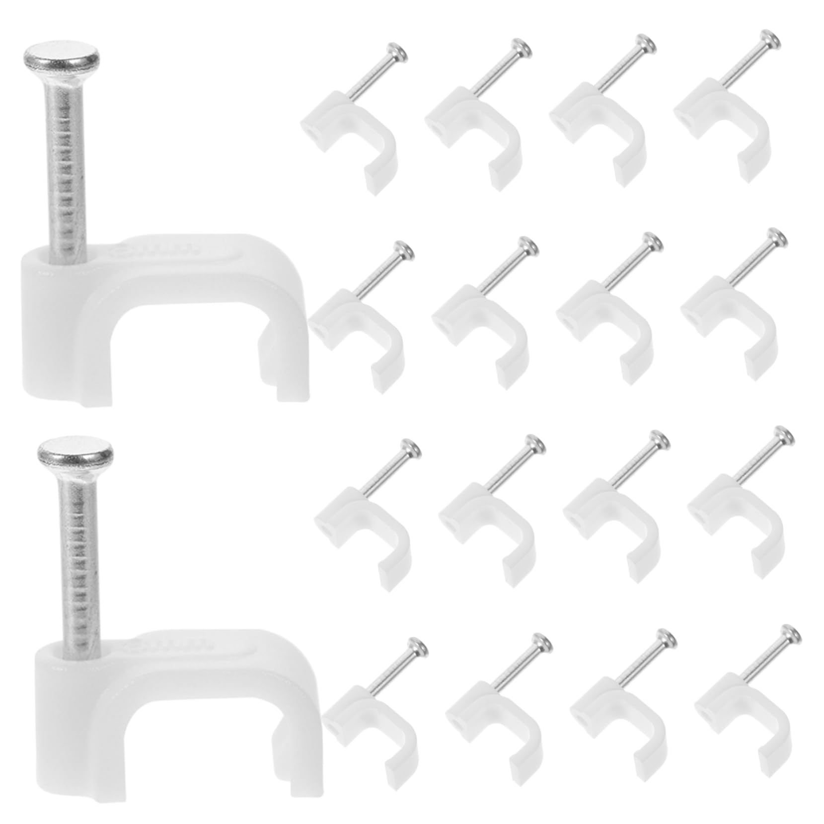Hemobllo 1500piezas Clips De Cable De Pared Sujetacables De Clavo Para Organización De Cables Instalación Rápida y Sencilla Para Hogar Industria
