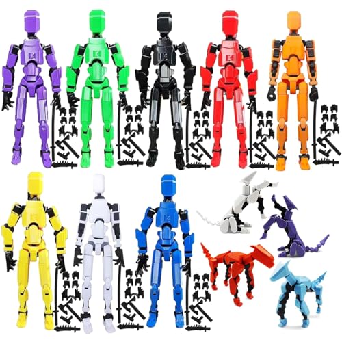 Beauenty T13 3D Printed Movable Robot T13 Action Figure Dummy13 Hand Painted Figures Desk Decoration for Collectors Desktop Decorations Game Lovers Creative Gifts For Kids (Style 1)