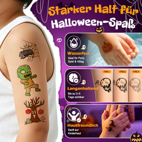 Leesgel Halloween Tattoos Kinder, 250 Leucht Kindertattoos Halloween Deko – Ansicht 4