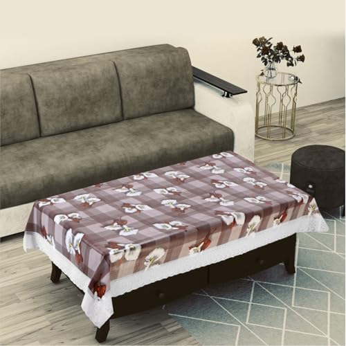 Image of Dakshya Industries PVC Waterproof Center Table Cover 40 x 60 Inch | Rectangle Coffee Table Cover | Spill Proof Oil Resistant Dustproof Heat Resistant Wipe Clean
