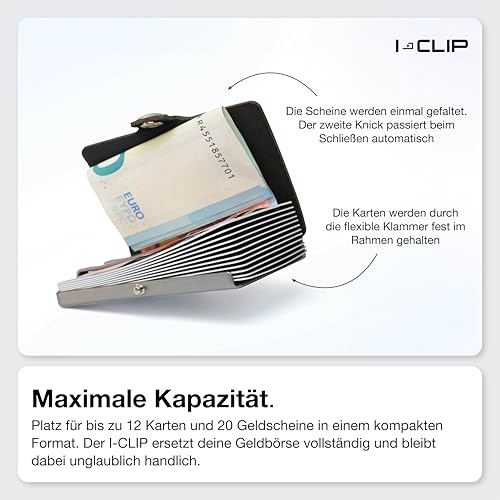 Image of I-CLIP Original Credit Card Case with Money Clip - Soft Touch Smooth Leather Slim Wallet - Leather Wallet - Premium Wallet - Card Case - Oak