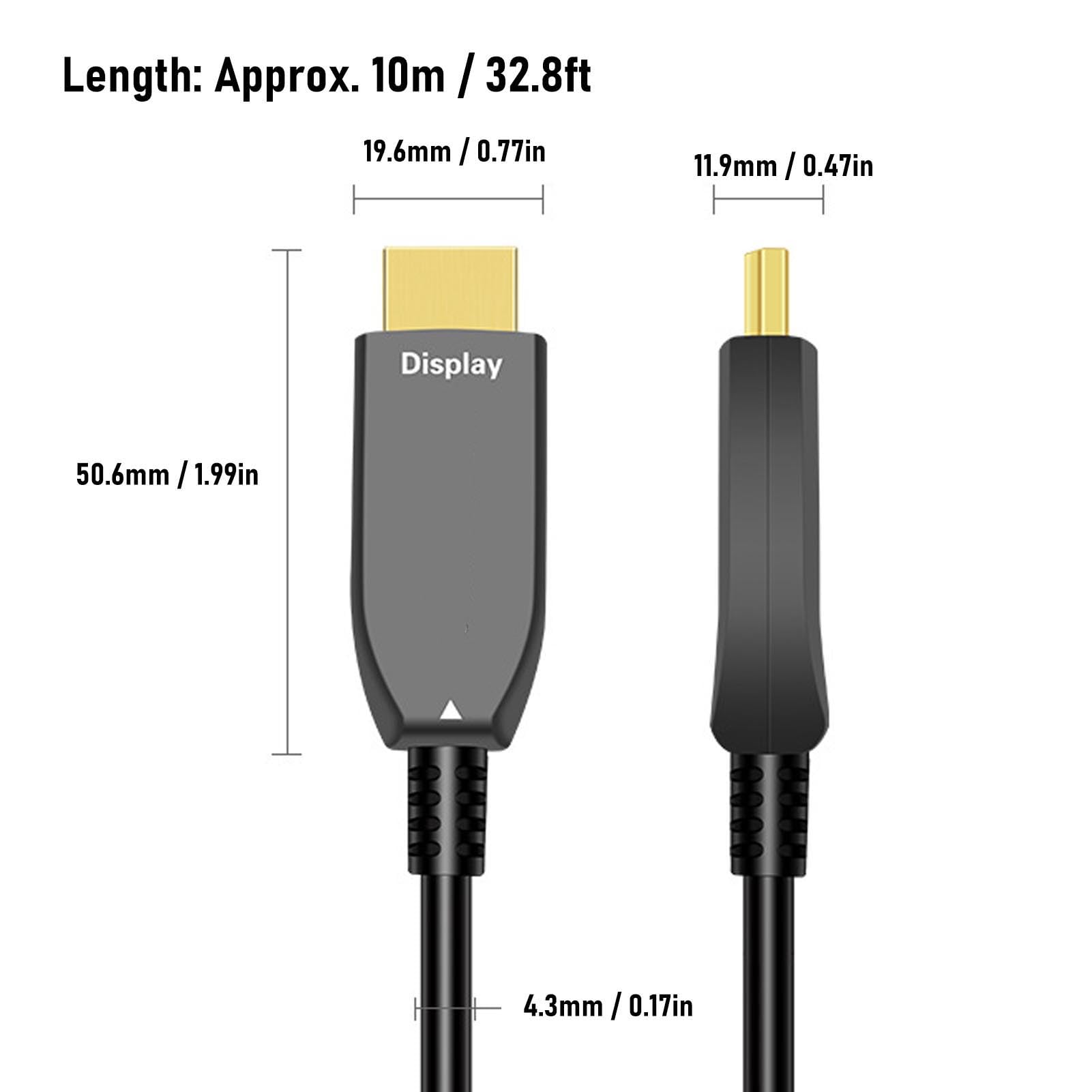Marhynchus Cavo in Fibra Ottica in Fibra Ottica 8k 10m 48 Gbps Supporto 8K60Hz 4K120Hz HDR EARC HDCP 2.2 per Home Theater TV Monitor