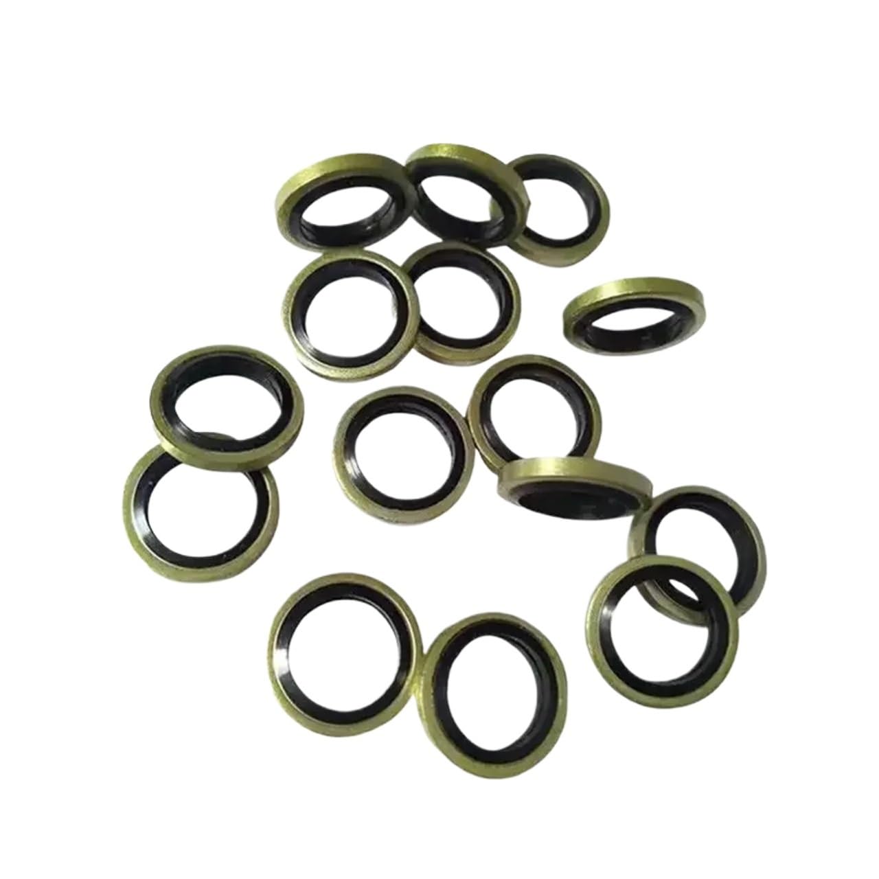 100 Pièces 6/8/10/12/14~60mm Rondelle Collée Joint De Bouchon Vidange En Caoutchouc Métallique Adapté M6/M8/M10/M12/M14 M60 Bague D'étanchéité Combinée(52mm)