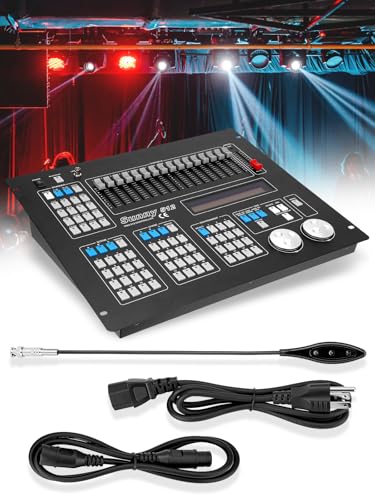 DMX512 Controller 512 Channel DMX DJ Light Controller with LCD Display DMX DJ Stage Lighting Console Board Ideal for Show Party KTV Bar