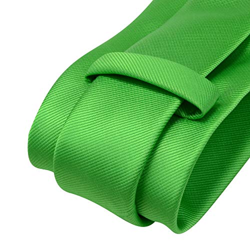 Image of GUSLESON 3.15 inch（8cm） Solid Color Necktie and Pocket Square Cufflinks Sets For Men + Gift Box