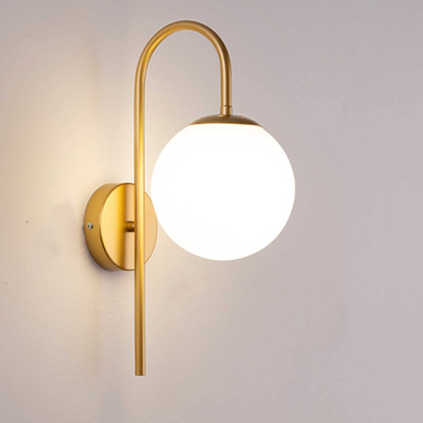 SXWNBIFH wall lamp Wall Sconces, 12w Modern Industrial Gooseneck Wall Lamp, Brushed Brass Wall Mounted Lighting Individualized Creative Corridor Porch Lamps, Watery Gold (Color : Milky White Gold, Si