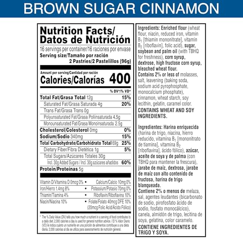 Image of Pop-Tarts Toaster Pastries,Breakfast Foods,Kids Snacks,Family Pack,Frosted Brown Sugar Cinnamon (32 Pop-Tarts),(Pack of 2)