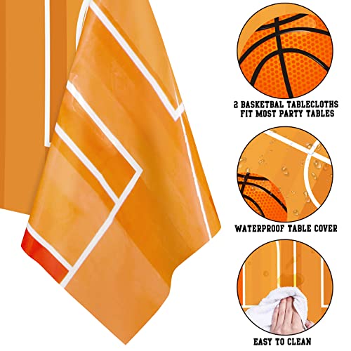Nefelibata Basketball Table Cover Waterproof Tablecloths Birthday Party Decorations For Teenagers Kids Boys Baby Shower Plastic Table Runner Disposable Party Supplies 2 Pcs #TOP16