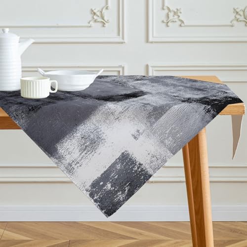 Tischdecke 85x85 cm Schwarz Mittelläufer Modern Kunst Gemälde...