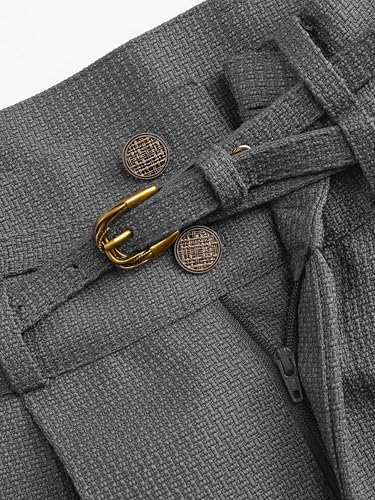 CIDER Wide Leg High Waist Straight Leg Trousers Belted Long Dress Pants Office Work Casual Pants3