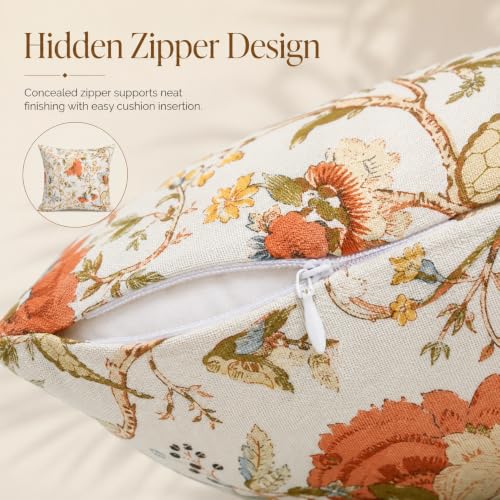 Image of Clasiko Cotton Cushion Covers Set of 5; 16x16 Inches; Floral Fantasy