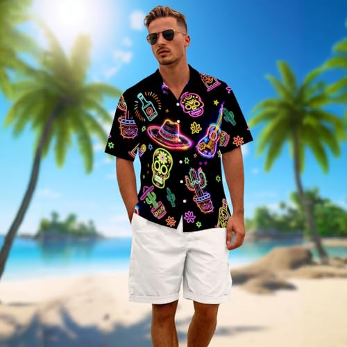 Funny Hawaiian Shirt Summer Beach Tropical Short Sleeve Holiday Print Aloha Shirt Casual Button Down Shirt 5