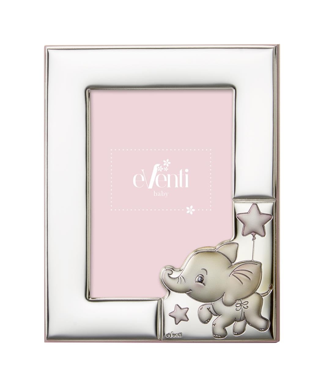 Eventi Baby Cornice Portafoto in Argento con Elefantino e Stelle, 13x18 cm