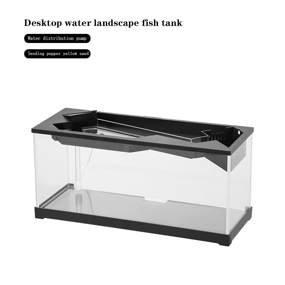 Tanque de Peces Con Filtro, Kits de Iniciación de Acuario, Bomba de Aire y Luz - Para Peces Tropicales, Agua Fría, Camarones Grandes - Rectangular