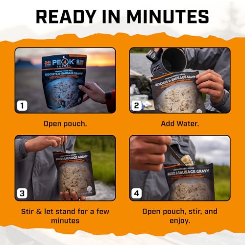 Peak Refuel Biscuits and Gravy Camping Breakfast Meals, 2-Pack, 4 Servings - Image 5