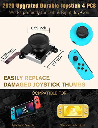 image for WU-MINGLU [New Version] 4 Pack Joycon Joystick Replacement 3D Joystick