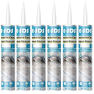 E-SDS Concrete Crack Filler Repair Sealant, Self Leveling Cement Crack Filler Polyurethane, Adhesive Construction Sealer Sealing Expansion Joints in Driveway, Sidewalk, Step,10.5 fl. oz Gray