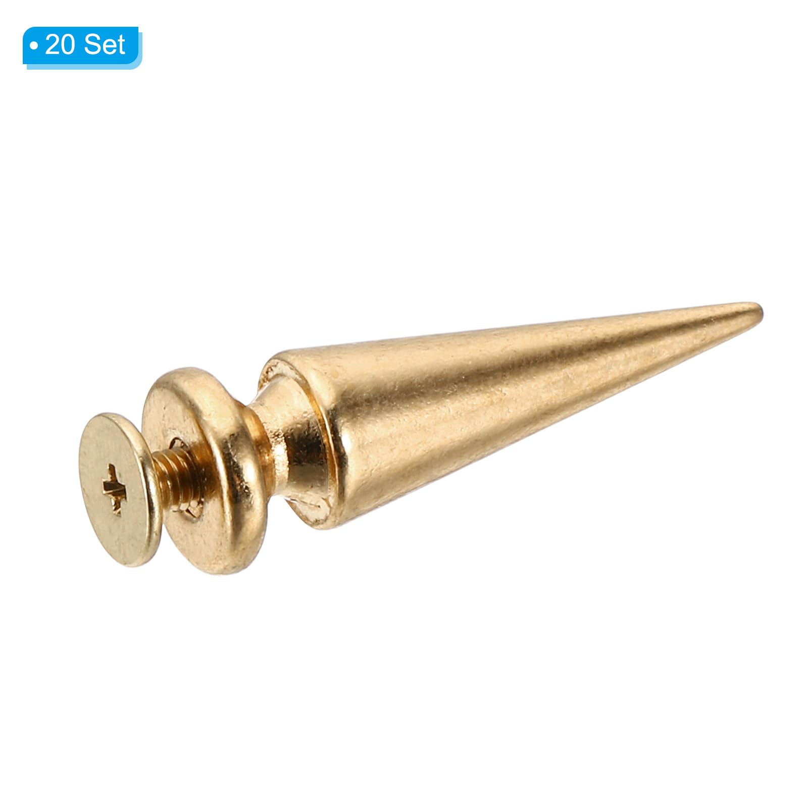 PATIKIL 29mm Studs for Clothing 20 Sets Studs and Spikes Leather Rivets Cone Spikes Metal Screw Studs for Clothing Leather Crafts Fabric Shoes Punk Bag Leathercraft - Image 3