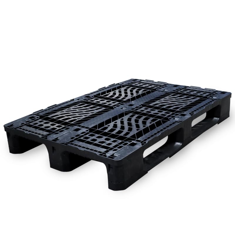 Kunststoffpalette, Schwarz, 3 Schlittschuhe – MP1208N