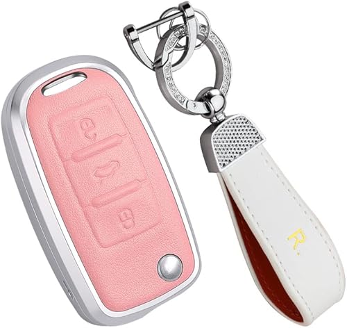 Miniatura 9 de HIBEYO Funda para llavero de automóvil Volkswagen VW Jetta Beetle Tiguan Passat Golf MK6 Polo 3 botones Funda de protección para llave de automóvil