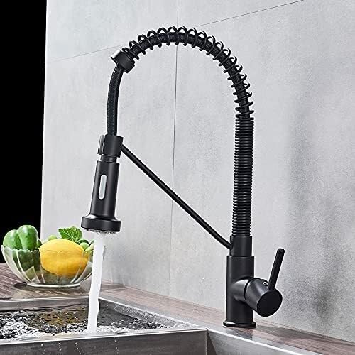 Mitigeur de cuisine nickel brossé haut de gamme à bec extractible et rotation 360 degrés