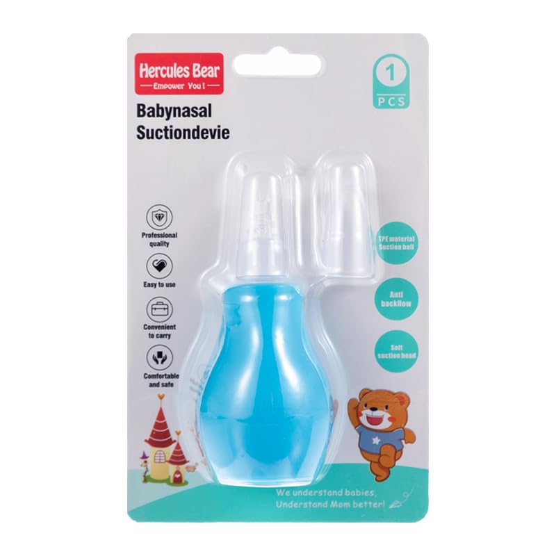 Hercules bear nose cleaner Aspirator, 0-5 Years ,BPA Free,Soft Silicone Nozzle,Squeezable Pump,Soft Safety Nozzle, instant Relief from Blocked Baby Nose, pack of 1-image-11