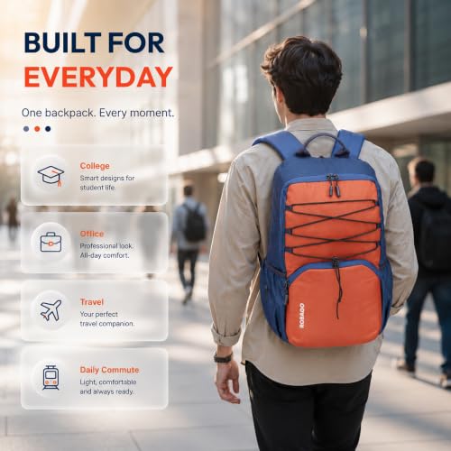 Image of Vega 21L Waterproof Backpack with 2 Compartments | Lightweight & Durable Office Bag for Men & Women | School Bag for Boys, Girls & Kids with Dual Bottle Compartment | 3 Years Warranty