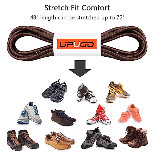 Image of UpUGo Elastic Shoe Laces, No Tie Shoe Laces Tieless for Kids, Adults, Elderly, One Size Fit All