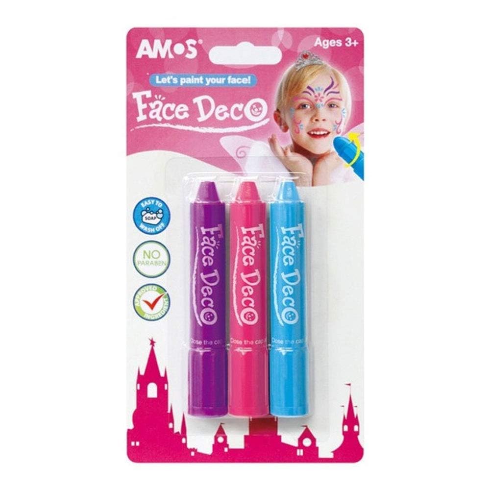 Amos Fd5B3G Yuz Boyası 3'Lu Blister, 3 Renk Mpm