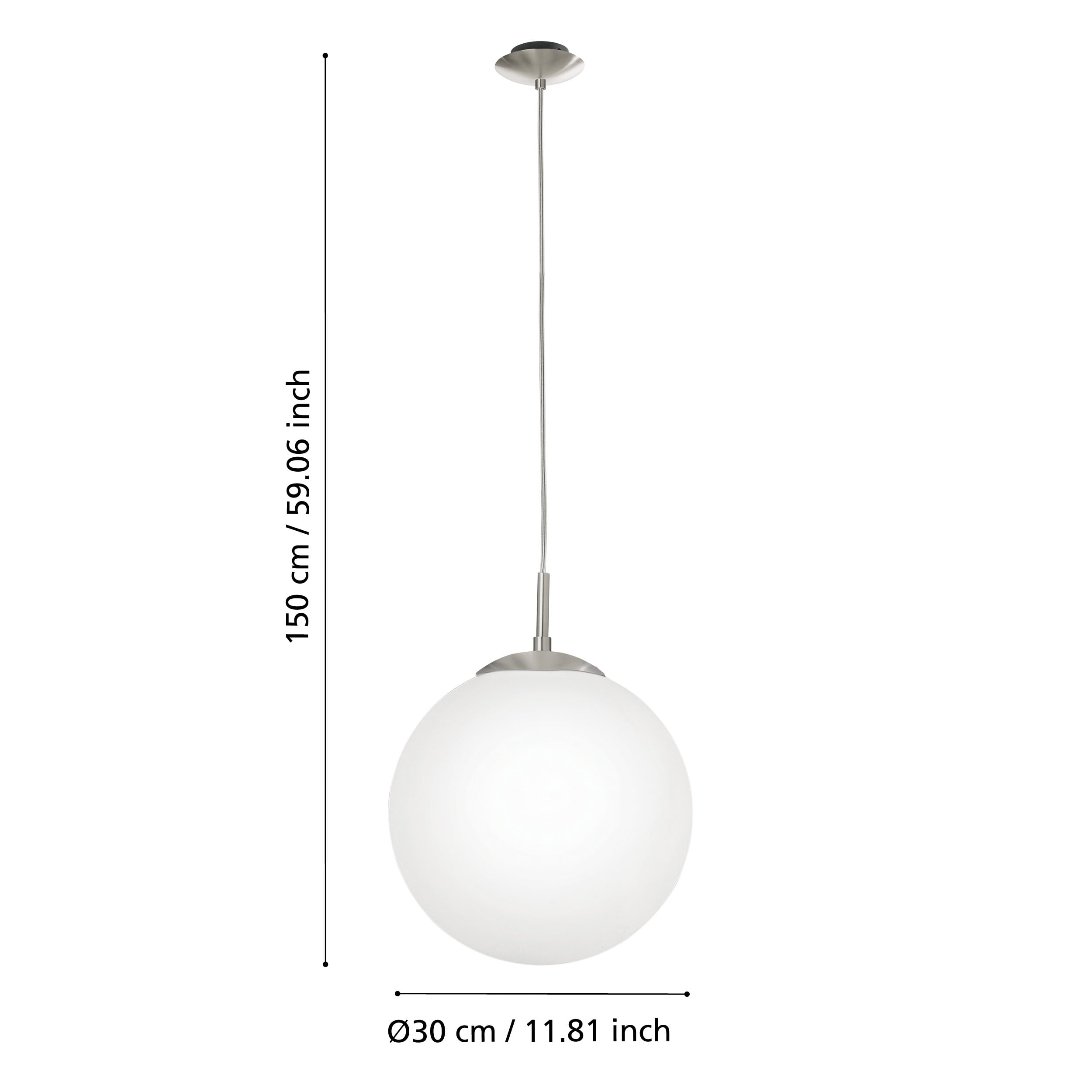 EGLO 85263 RONDO soffitto lampada a sospensione con opale opaco vetro diametro 30 CM OPACO nickel