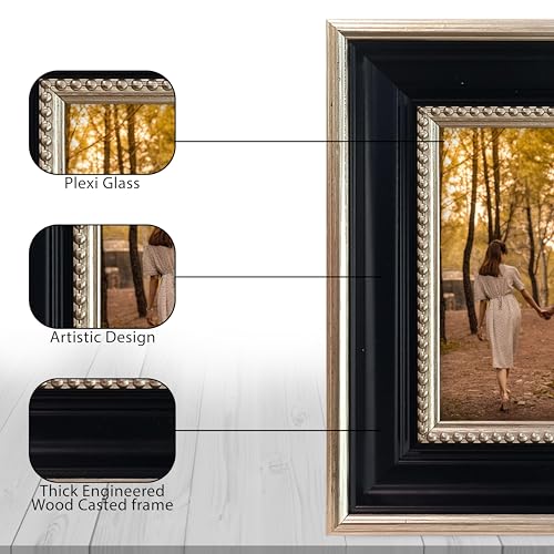 Image of Art Street Elegant Table Photo Frame for Tabletop With Back Stand, 5x5 Inch Photo, Decorative Frames Perfect for Home Decor, Durable, Birthday, Wedding, Return Gift (Black)
