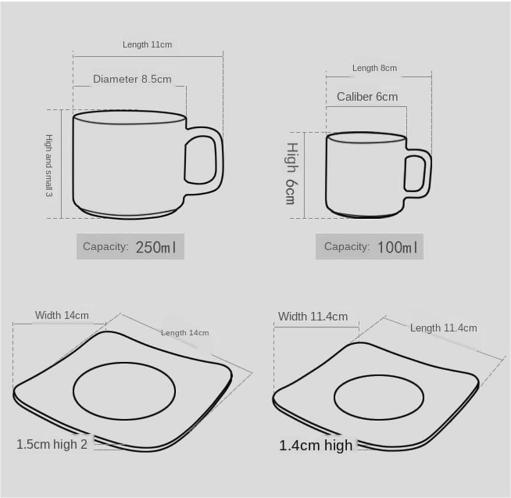 Marbling Matte Gold Products Series Japanese Black And White Cup And Saucer Case Tea Glass Coffee(C)