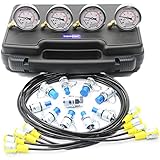 Hydraulic Pressure Gauges Kit - SINOCMP Upgraded Version Excavator Hydraulic Gauge Kit, 13...