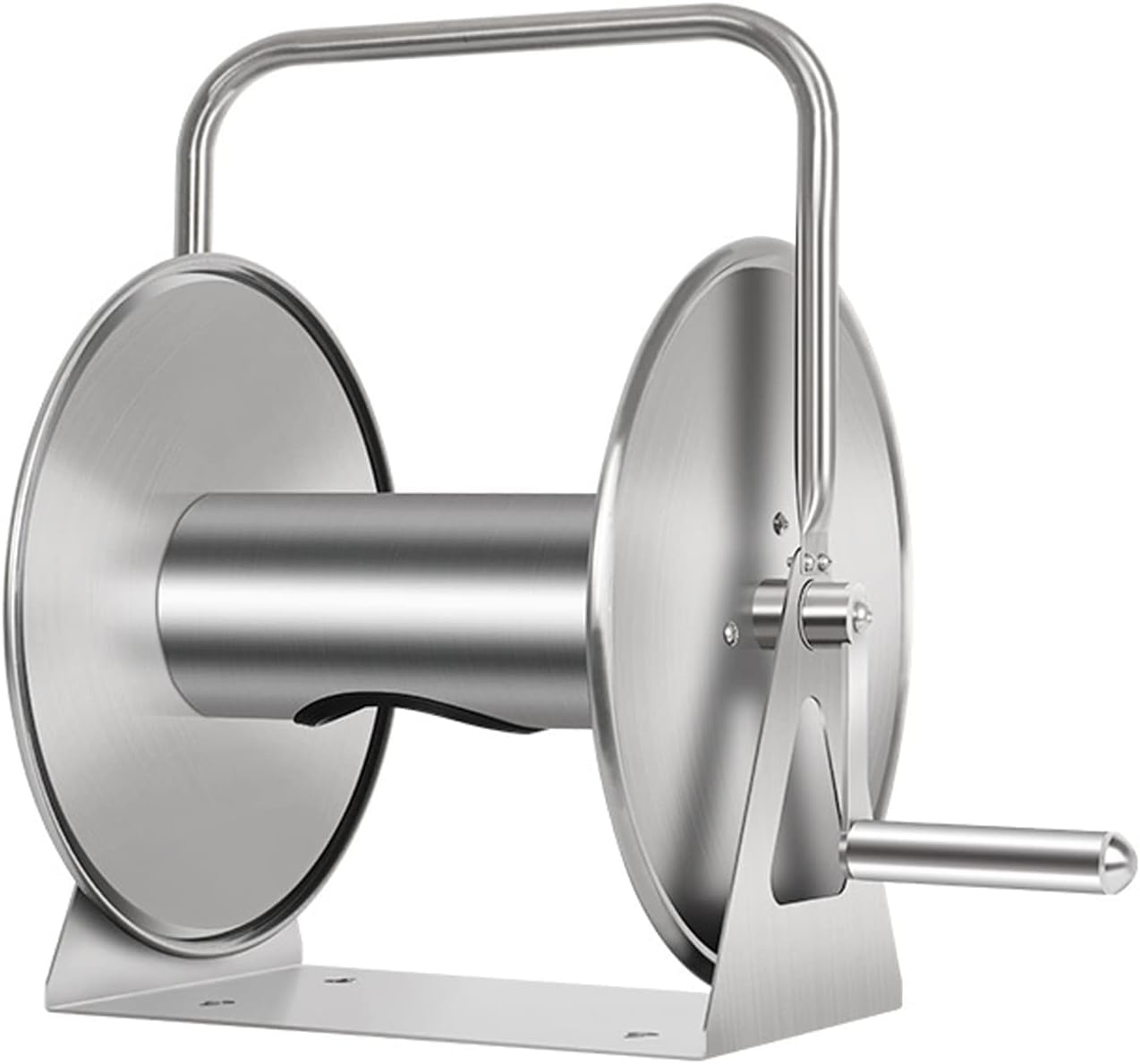 Soporte de pared para carrete de manguera, soporte de manguera de jardín de acero inoxidable para un almacenamiento cómodo, perfecto para césped, patio, y lavado de autos