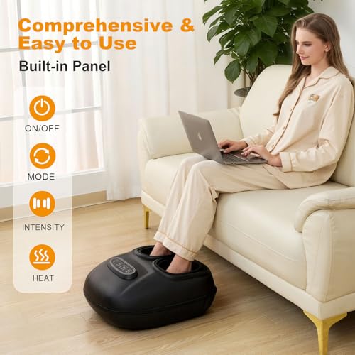 Image of LINGTENG Foot Massager, Heated Foot Massager (Graphite Black) | Foot Massage with 3 Modes, 3 Intensity Levels, 15-Min Timer, Birthday Gifts for Women Men, Anniversal Gifts, Size up to 13 inch