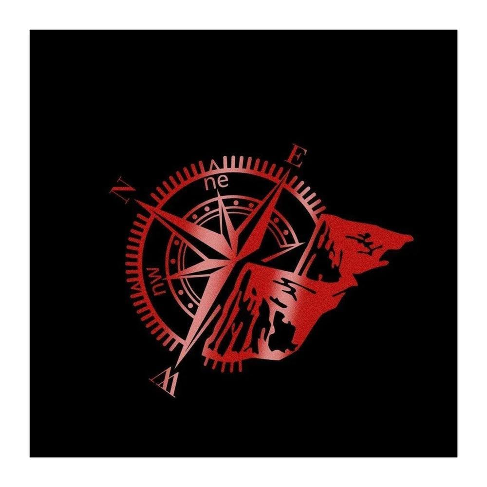 Car Compass Mountain Style Sticker Vinyl Decals(Reflective Red)