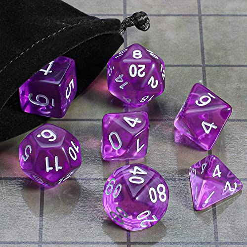 Image of CiaraQ 7pcs Polyhedral Dice Set for Dungeon and Dragons MTG Table Games