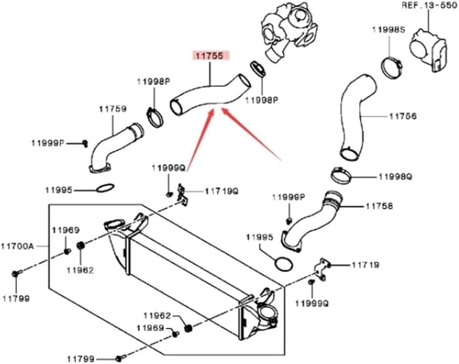 エアフィルター 車のインナークーラー吸気ホース ために パジェロ