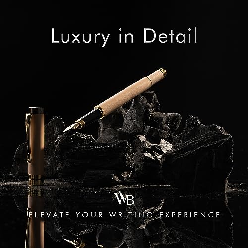 Image of Wordsworth & Black Fountain Pen Set, Luxury Bamboo Wood - Extra Fine Nib, Gift Case; Includes 6 Ink Cartridges, Ink Refill Converter -Journaling, Calligraphy; Drawing, Smooth Writing [Maple Wood]