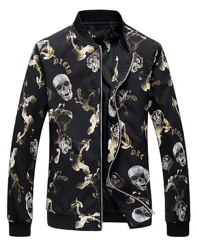Image of HENGAO Men's Stylish Floral Bomber Jacket