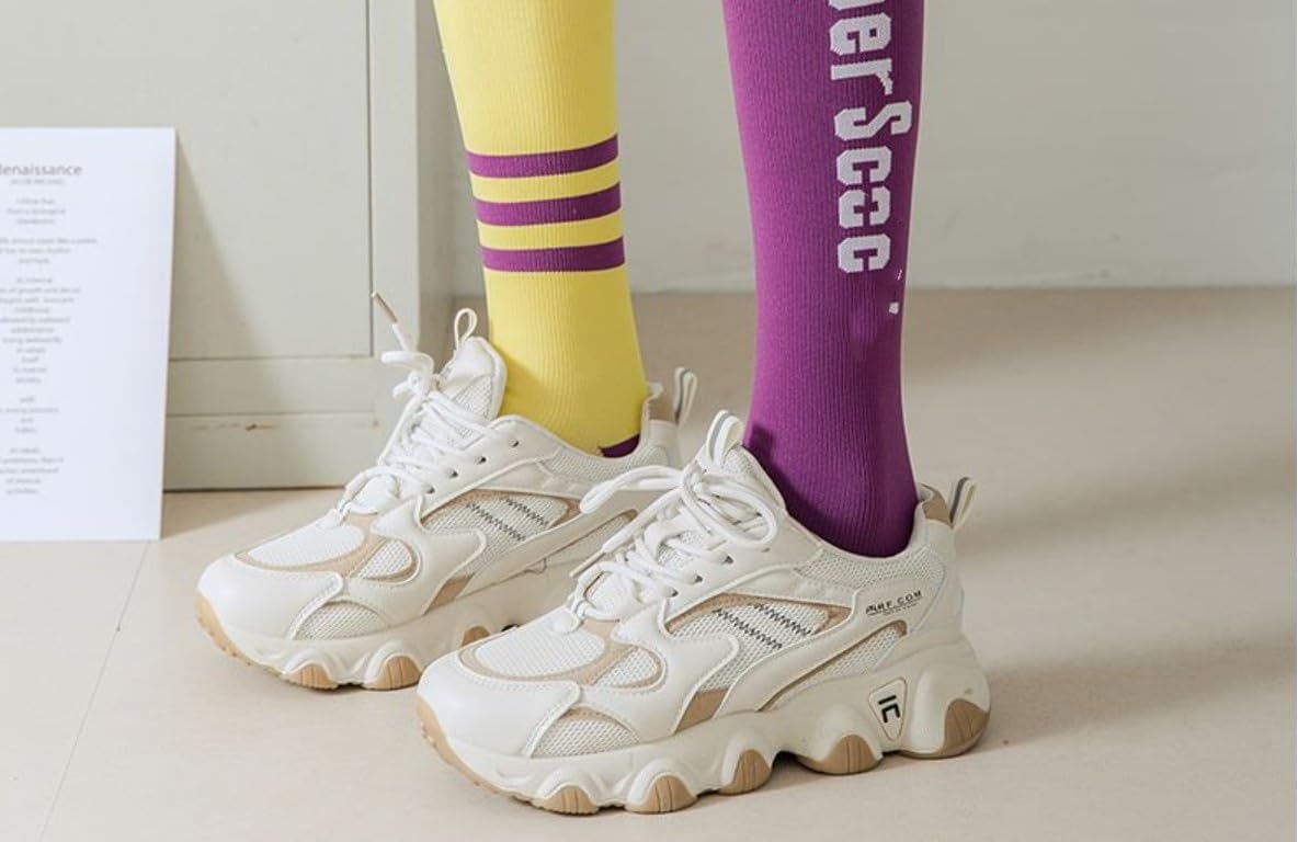 JJ-GOGO Fashion Women Compression Socks Asymmetrical Mandarin Duck Sports Fitness Calf Socks (US, Alpha, One Size, Regular, Regular, purple)