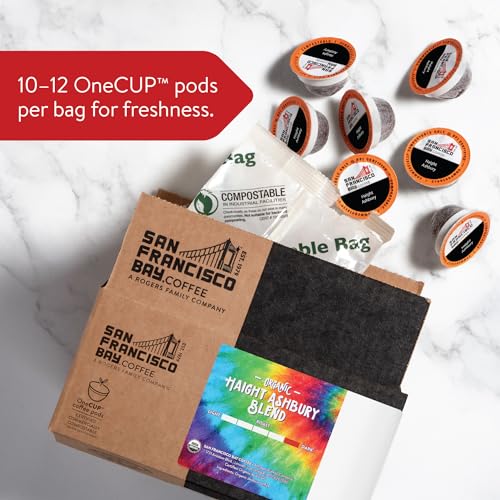 Image of San Francisco Bay Compostable Coffee Pods - Organic Haight Ashbury French Roast (80 Ct) K Cup Compatible including Keurig 2.0, Dark Roast