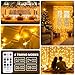 SINAMER Curtain Light for Bedroom, 200LED 6.6x6.6ft Warm White Window Wall Hanging Fairy Curtain String Light, 8 Modes Remote Fairy String Lights Indoor for Wedding Party Home Garden Decorations