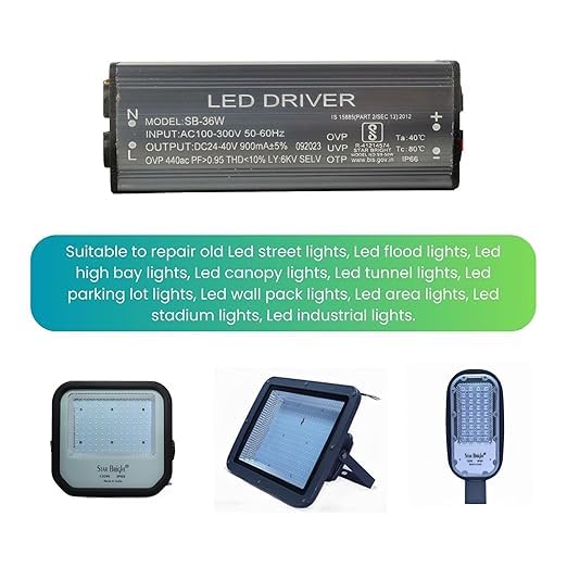Image of Led Driver for Street /Flood Light Repairing 36watt 750 /900mA | Input: AC 230V Output: 24-40V | BIS Approved | IP66 Waterproof (36Watts, 900mA,) (1)