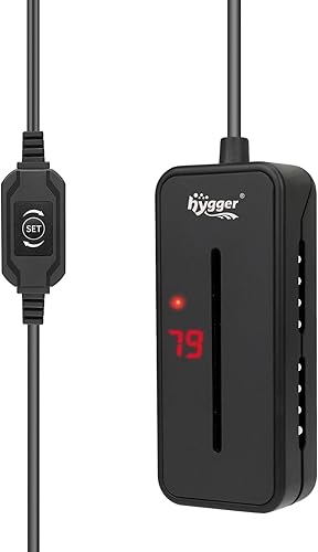 hygger Calentador de acuario sumergible pequeño de 15 W, mini calentador de tanque de peces Betta con termostato para agua salada de 1 a 2.5 galones