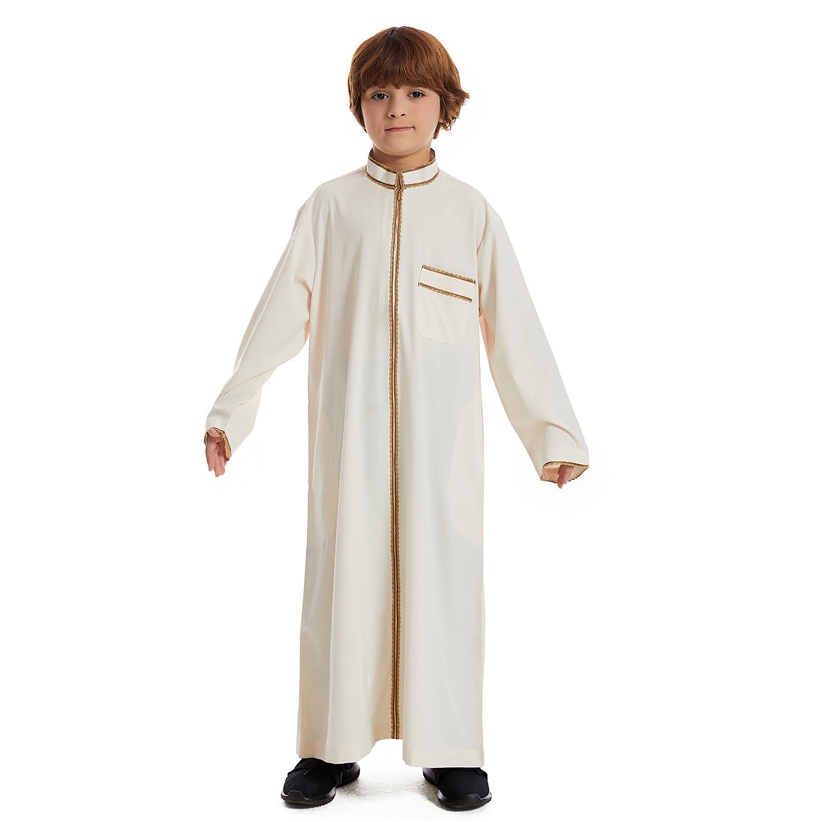 Muslimische Kaftan Kinder Jungen – Islamische Gebetskleidung Abaya Robe, Langarm Arabischer Kleidungsstil aus Dubai, Muslimisches Kleid Kaftan Gewand für religiöse Feste & Alltag