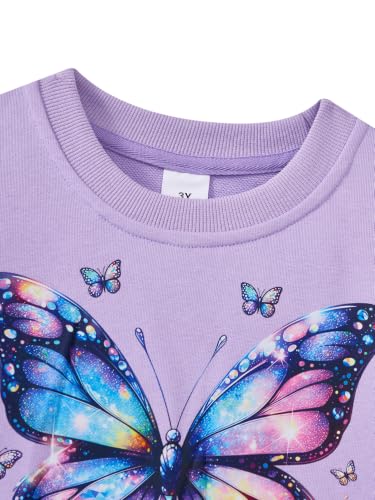 Image of RETSUGO Toddler Girls 2 Piece Outfits Long Sleeve Sweatshirt Leggings Pants Fall Winter Casual Clothes Sets 3‑8 Years